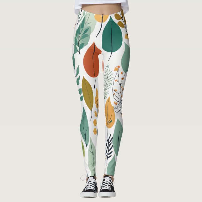 Nature inspired colour leaf  leggings (Front)