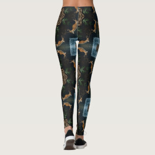 Nature Inspired Deer Kaleidoscope Leggings