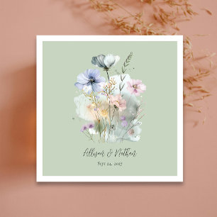 Nature-Inspired Elegance! Light Sage Wedding Napkin