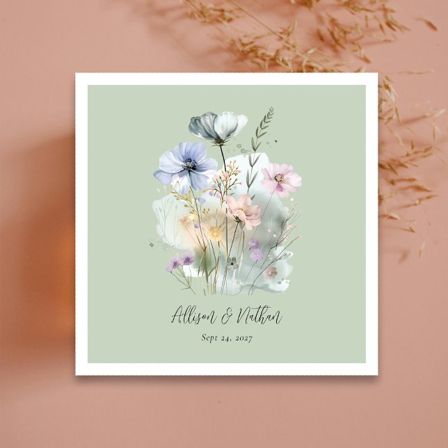 Nature-Inspired Elegance! Light Sage Wedding Napkin (Nature-Inspired Elegance! Light Sage Wedding Napkins)