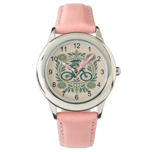 Nature-Inspired Female Cyclist Art – Boho Biking Watch