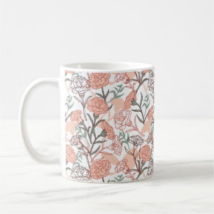 Nature Inspired Floral: Carnation Flower Pattern Coffee Mug
