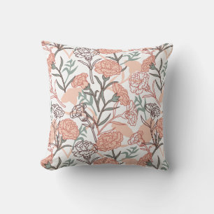 Nature Inspired Floral: Carnation Flower Pattern Cushion