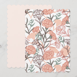 Nature Inspired Floral: Carnation Flower Pattern Holiday Card