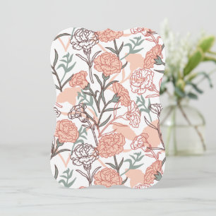 Nature Inspired Floral: Carnation Flower Pattern Invitation