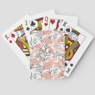 Nature Inspired Floral: Carnation Flower Pattern Playing Cards