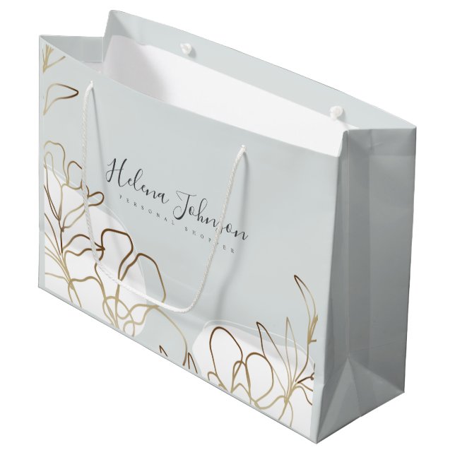 Nature Inspired Floral Paper Bag  (Front Angled)