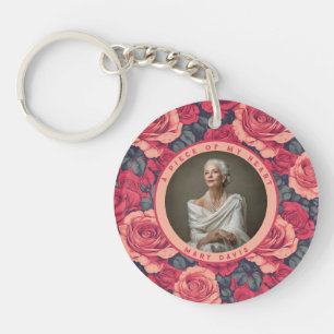 Nature-inspired Gifts For Dad Custom Photo Rose Key Ring
