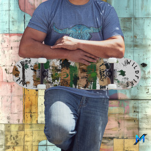 Nature-Inspired Graffiti with Earthy Abstract Tone Skateboard