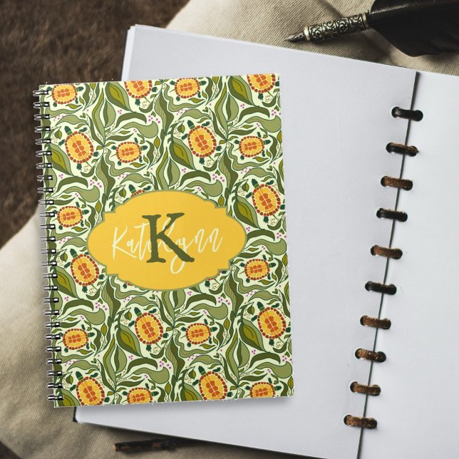 Nature Inspired Green Illustrated Turtles Notebook (Creator Uploaded)