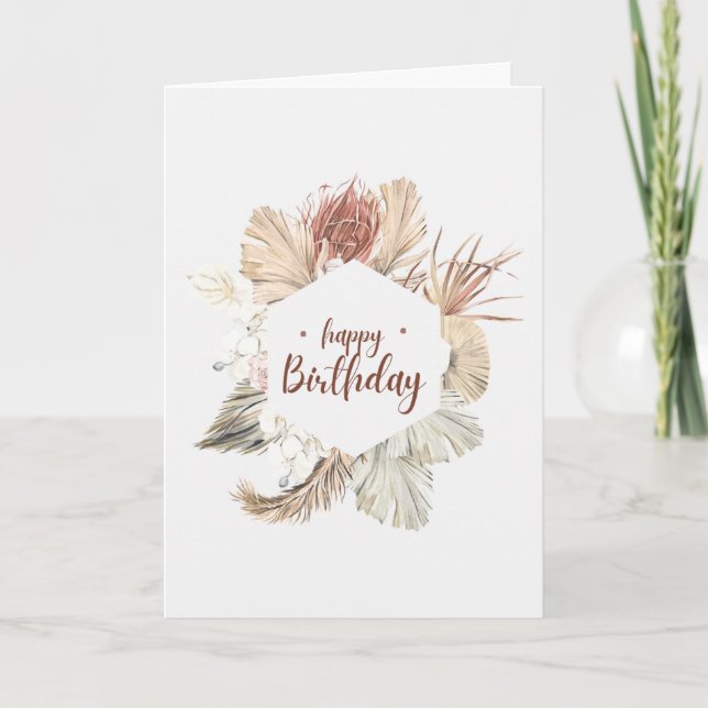 Nature inspired Happy Birthday  Card (Front)