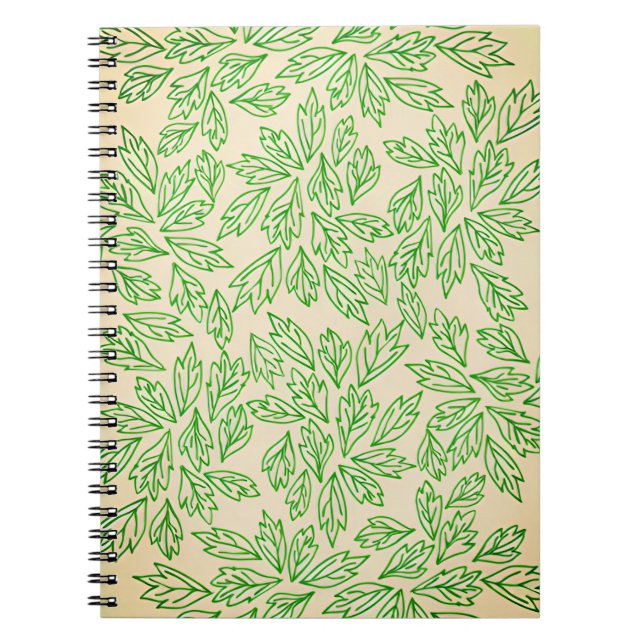 Nature-Inspired Leaf Pattern Notebook (Front)