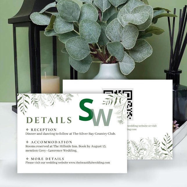 Nature Inspired Leafy Wedding Enclosure Card (Creator Uploaded)