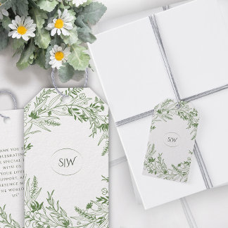 Nature  Inspired  Minimalist Monogram Gift Tags