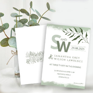 Nature inspired Minimalist Wedding Invitation
