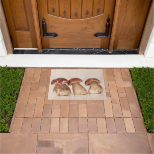 Nature-inspired mushroom welcome mat