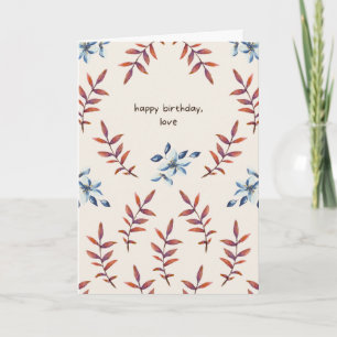 Nature inspired  pattern Happy Birthday  Card