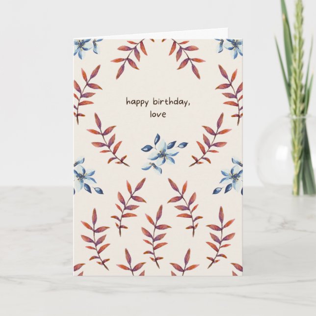 Nature inspired  pattern Happy Birthday  Card (Front)