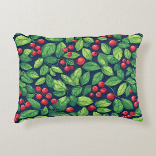 Nature-Inspired Pattern With Vibrant Green Leaves Decorative Cushion