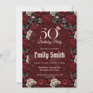 Nature Inspired Peonies Aesthetic Boho Birthday Invitation