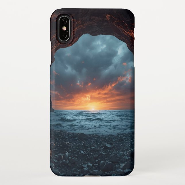 Nature-Inspired Phone Case – Sunset from a Cave (Back)