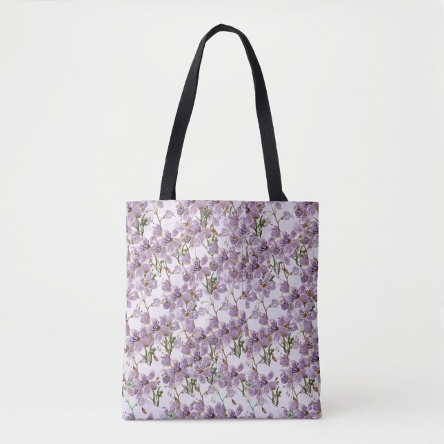Nature-Inspired Purple Flower Tote (Front)