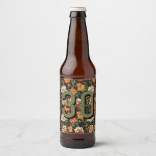 Nature Inspired Rose Flower Birthday Present Beer Bottle Label