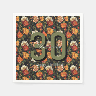 Nature Inspired Rose Themed Nature-Inspired Partie Napkin