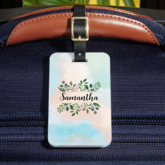 Nature-Inspired Soft Pastel Colours with Name Luggage Tag