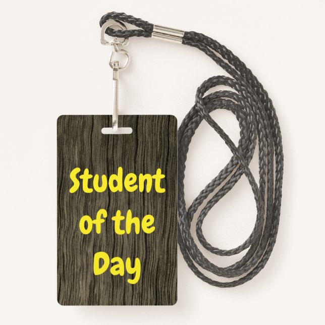 Nature-Inspired "Student of the Day" Badge ID Badge (Front with Lanyard)