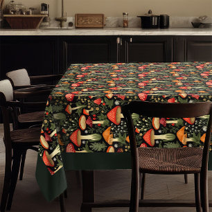 Nature-Inspired Tablecloth Mushrooms & Moss Art
