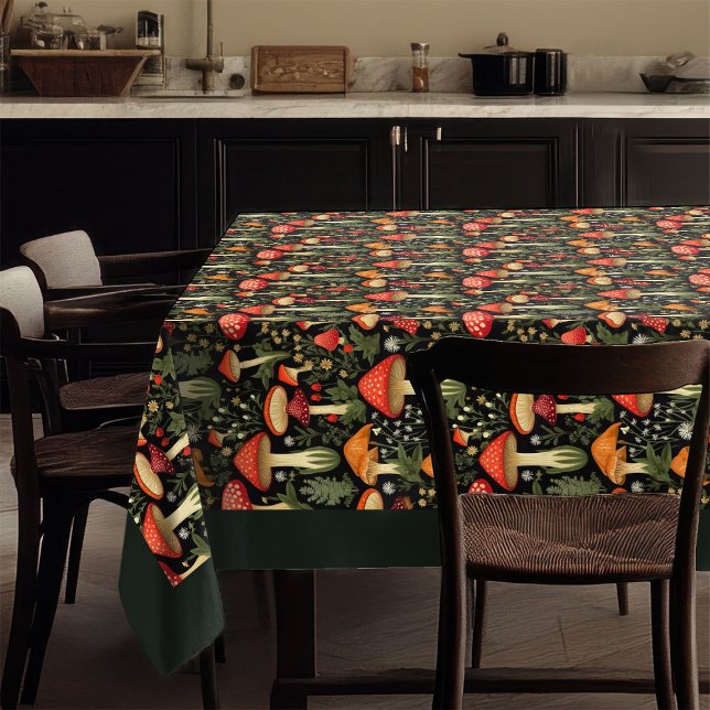 Nature-Inspired Tablecloth Mushrooms & Moss Art (Nature-Inspired Tablecloth Mushrooms & Moss Art)