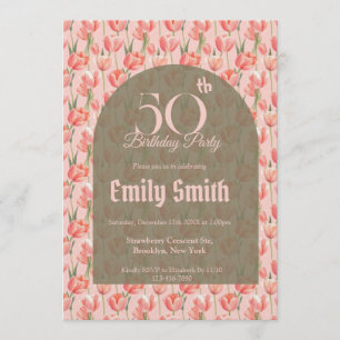 Nature Inspired Tulip Themed 60Th Birthday Invitation