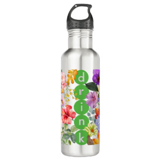 Nature-Inspired Tumbler Wrap – Watercolor Flowers 710 Ml Water Bottle
