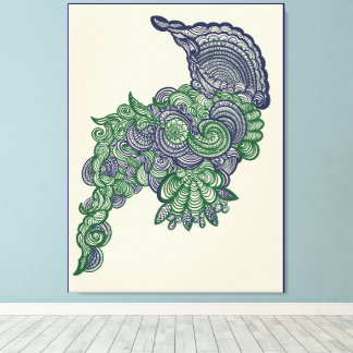Nature_Inspired WallArt with Floral Centerpiece Canvas Print