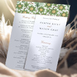 Nature-Inspired Wedding Ceremony Program Invitation<br><div class="desc">Welcome your guests to your special day with this Nature-Inspired Wedding Ceremony Program. The design features a beautifully detailed floral pattern with vibrant greenery and hints of autumnal walnut and hazelnut tones, creating a serene and organic feel. The elegant typeface lists the order of the ceremony in a simple, yet...</div>