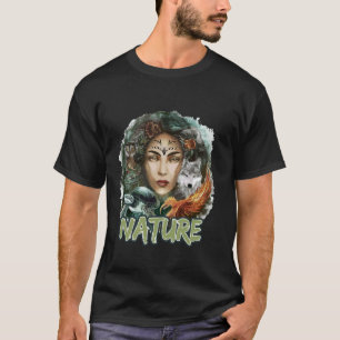 Nature-Inspired Wolf Owl Turtle Phoenix Woman T-Shirt
