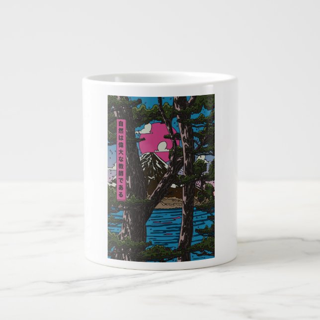 Nature is a great teacher large coffee mug (Front)