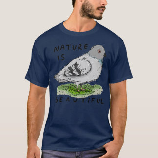 Nature is Beautiful Pigeon on a leaf 2 T-Shirt