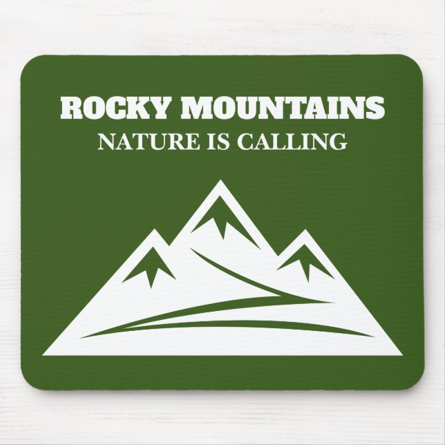 Nature is calling Rocky Mountains outdoor hiking Mouse Mat (Front)