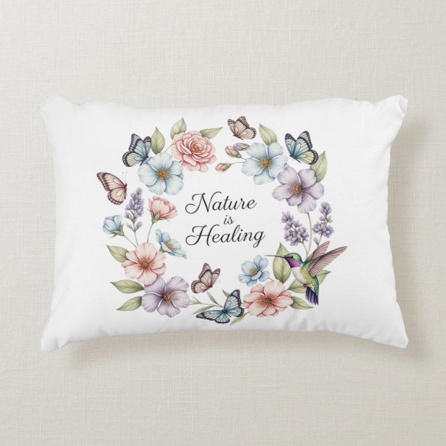 "Nature is Healing " Decorative Cushion (Front)
