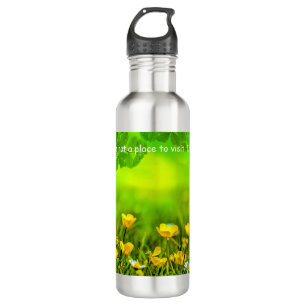 'Nature Is . . Home' Buttercups Sunlight Photo 710 Ml Water Bottle