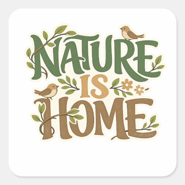 Nature Is Home Eco Nature Sticker (Front)