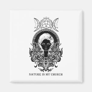 Nature Is My Church Witch Halloween Magnet