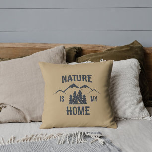Nature is My Home Silhouette Throw Pillow