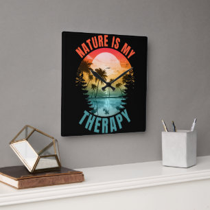 Nature is my therapy summer outdoor gift square wall clock