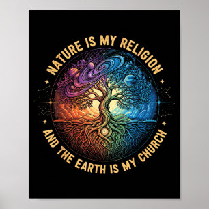 Nature is religion the earth is church mandala tre poster