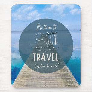 Nature It's Time To Travel Quote Mouse Mat