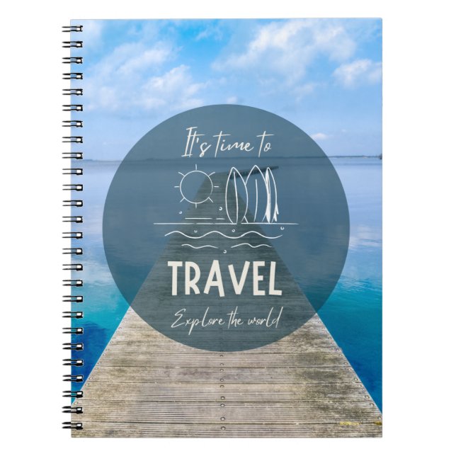 Nature It's Time To Travel Quote Notebook (Front)