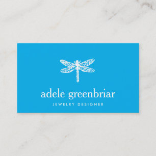 Nature Jewellery Designer Dragonfly Logo Cobalt Bl Business Card